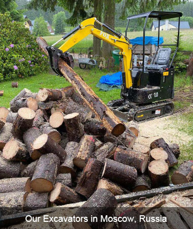 Application Case of the HT10 Mini Excavator in the Forests of Moscow, Russia