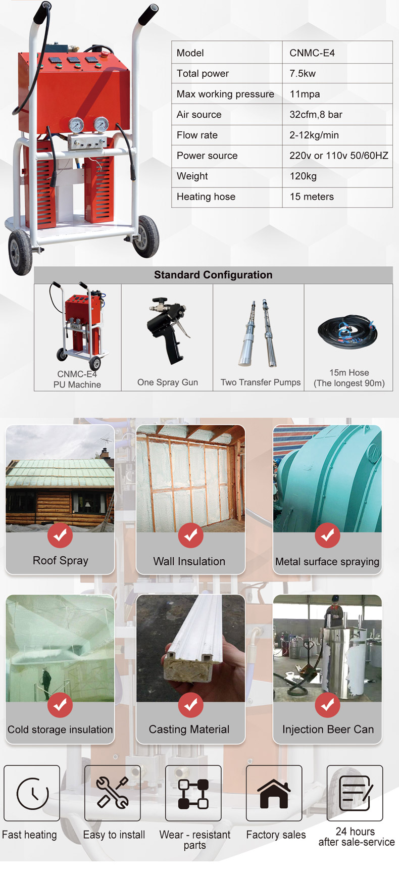 CNMC-E4 Pneumatic Polyurethane Spray Foam Machine