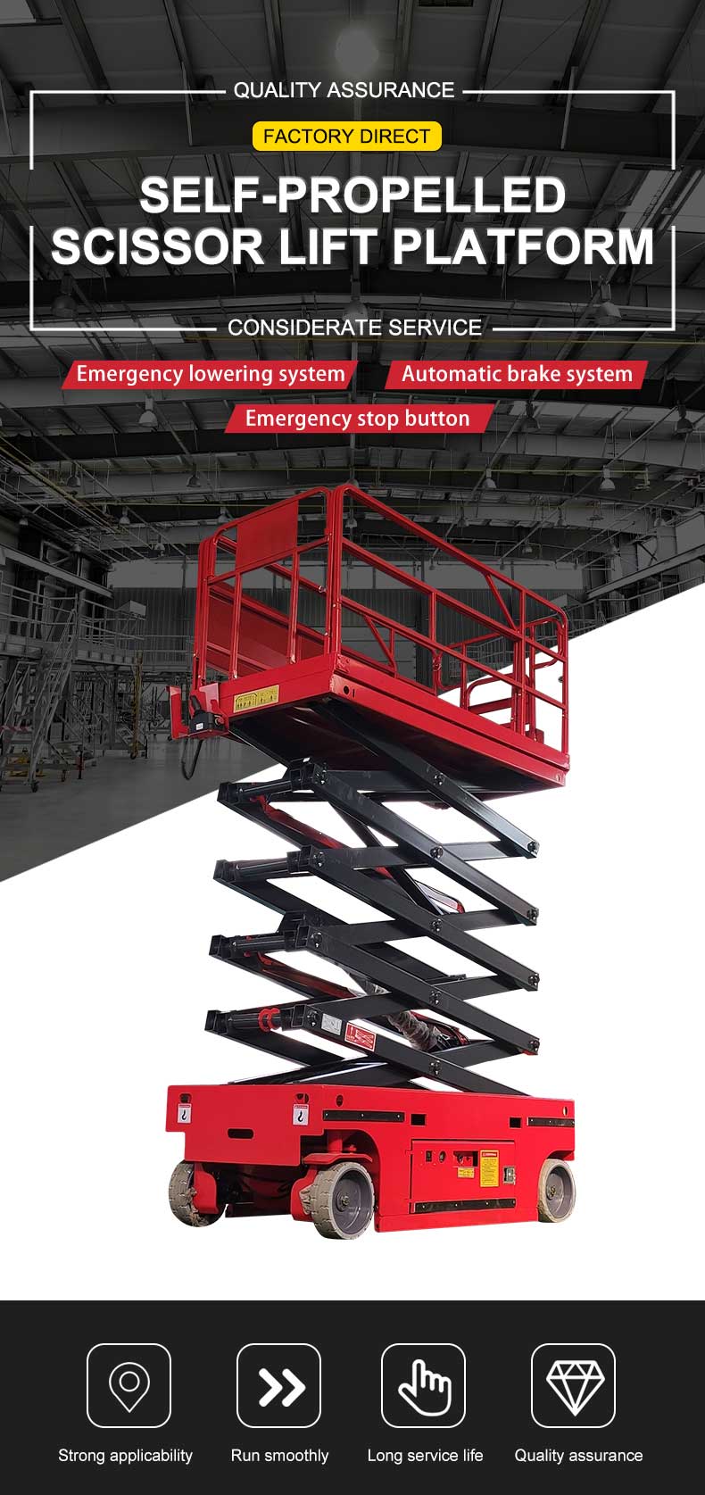 Self-propelled scissor lift platform