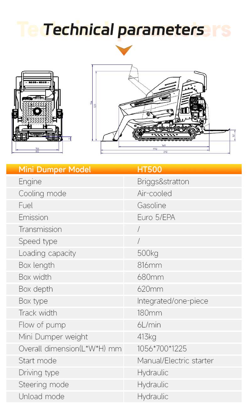 HT500 Mini Crawler Dumper