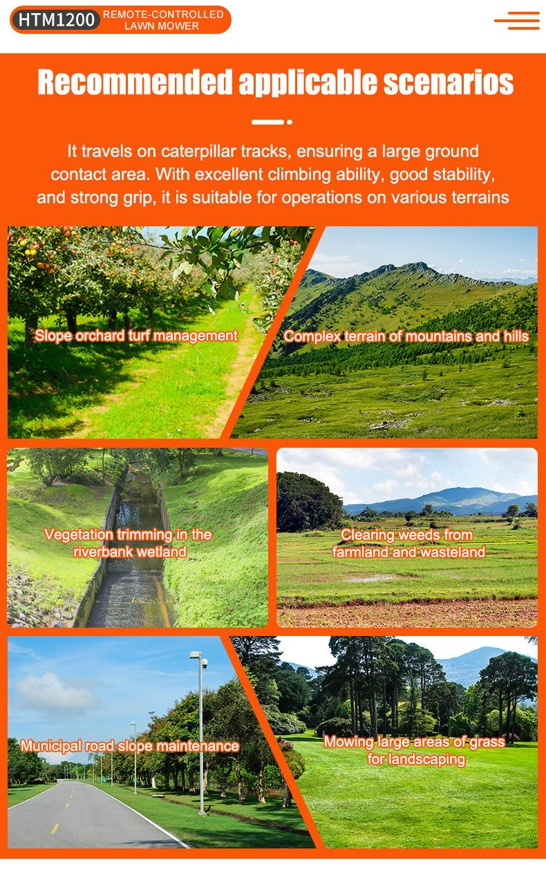  HTM1200 Intelligent Remote-Controlled Lawn Mower