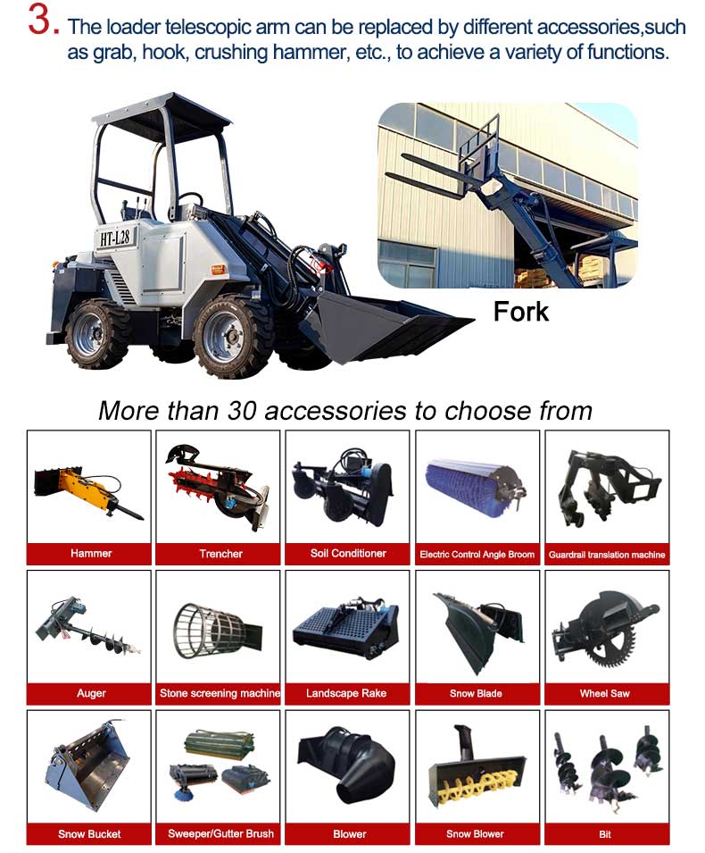 HT-L28 Telescopic Boom Mini Loader 