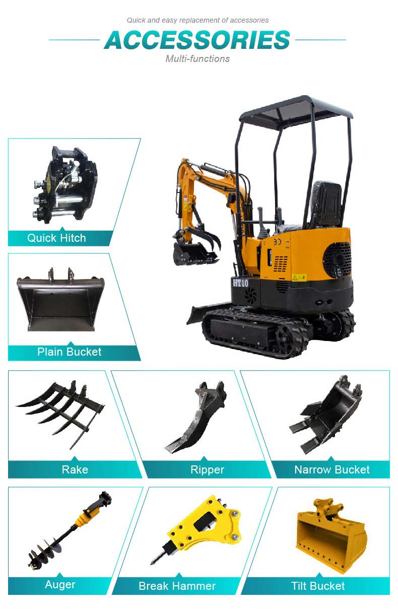 1T Crawler Mini Excavator 