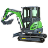 HT25J 2.5 Ton Mini Excavator | Cab/Canopy Optional, Kubota/Quanchai Engine, 30% Climbing