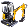 HT-18C Mini Excavator | 1.8 Ton, 17kW Gas Engine, Attachments Included